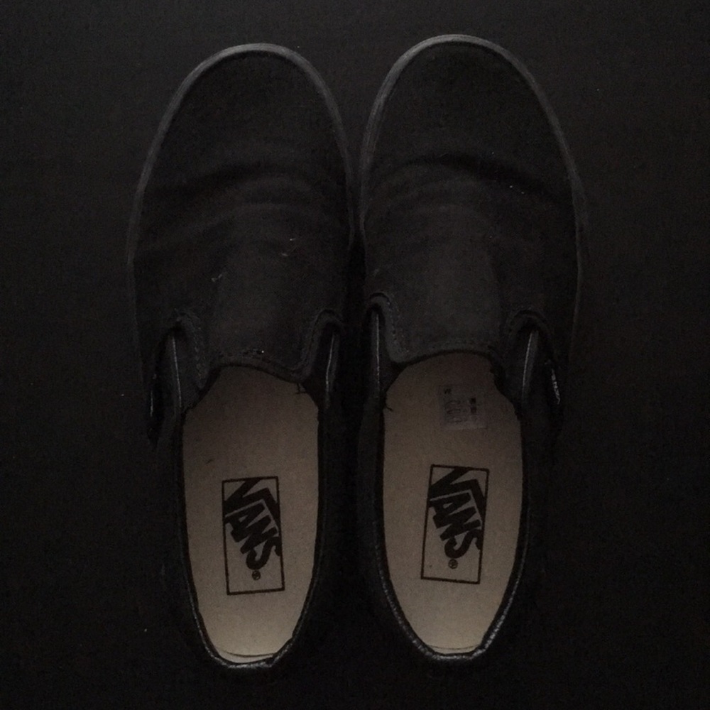 All Black Slip On Vans